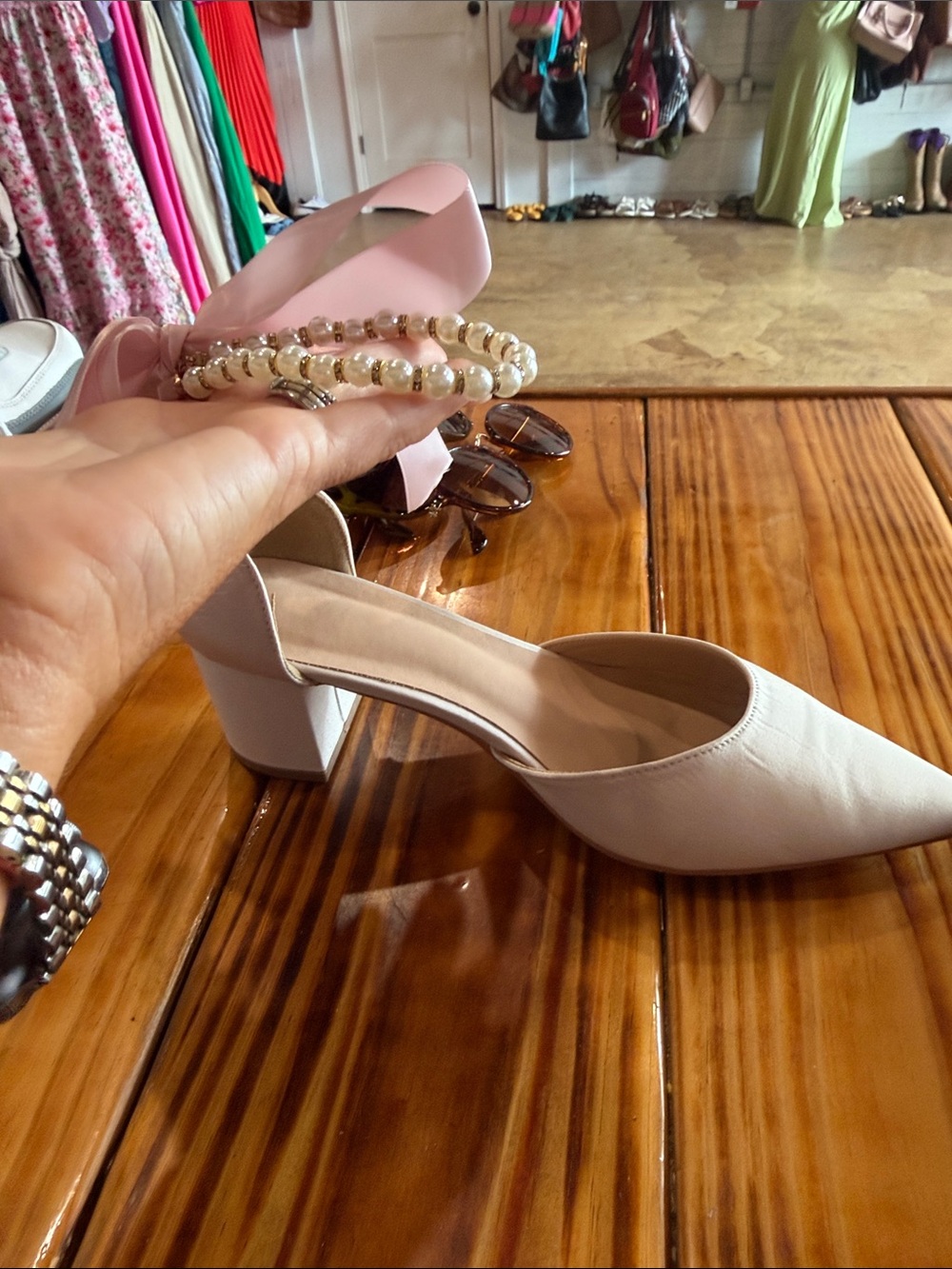 Women's Block Heel D'Orsay Pumps - White